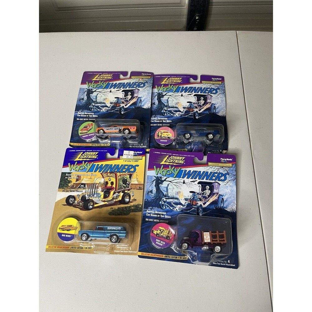 Johnny Lightning Wacky Winners 1996 Mix Cars Lot Of 4